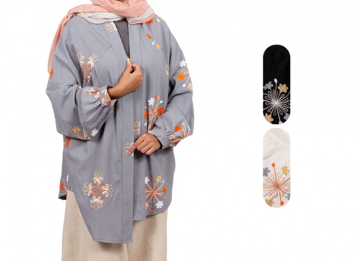 مانتو جلو باز خامه‌دوزی