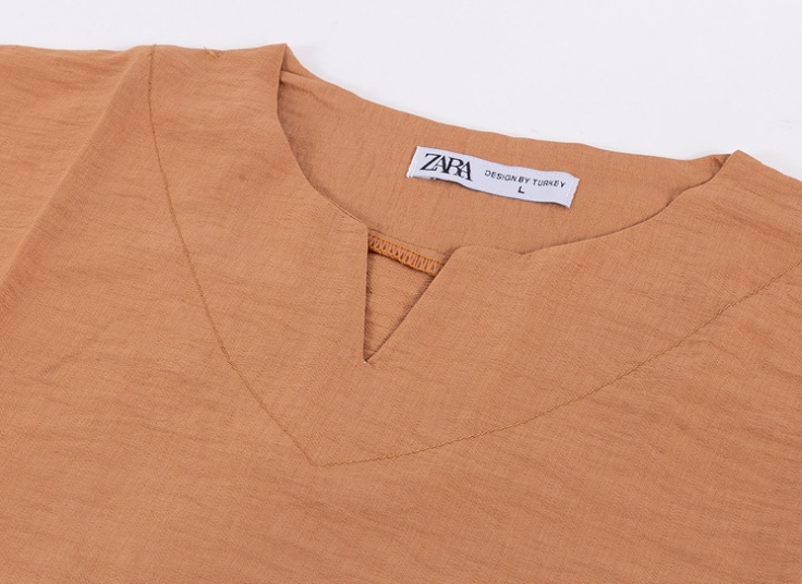 تیشرت یقه براش طرح ZARA