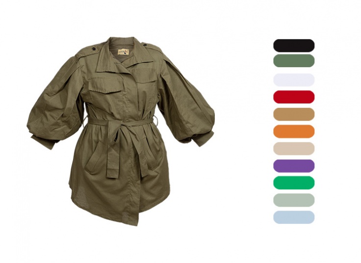 مانتو لینن سرشانه پاگون‌دار