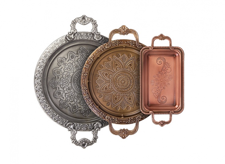 سینی فلزی طرح برجسته