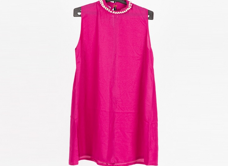 تاپ حریر کرپ یقه مرواریدی