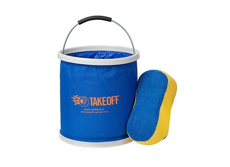 ست اسفنج و سطل تاشو