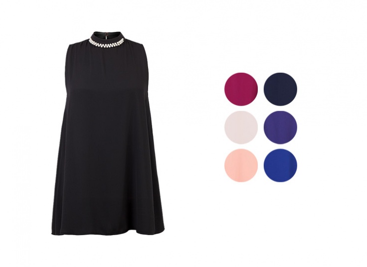 تاپ حریر کرپ یقه مرواریدی