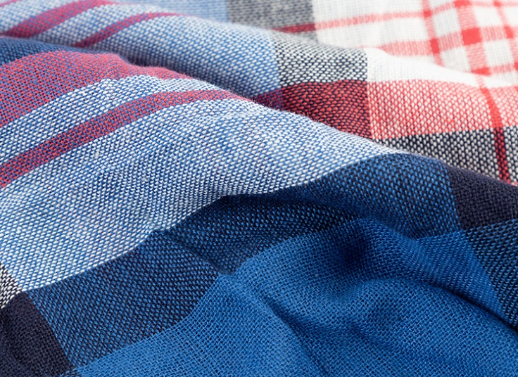 روسری کتانی چهارخانه