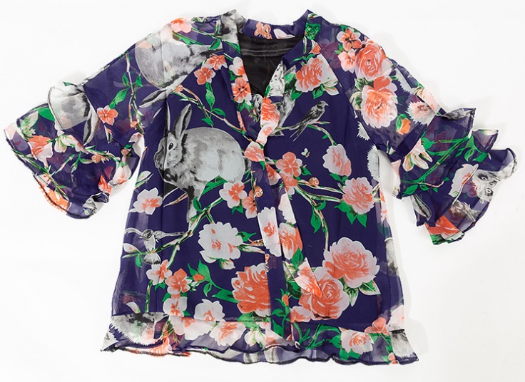 بلوز حریر گره ای