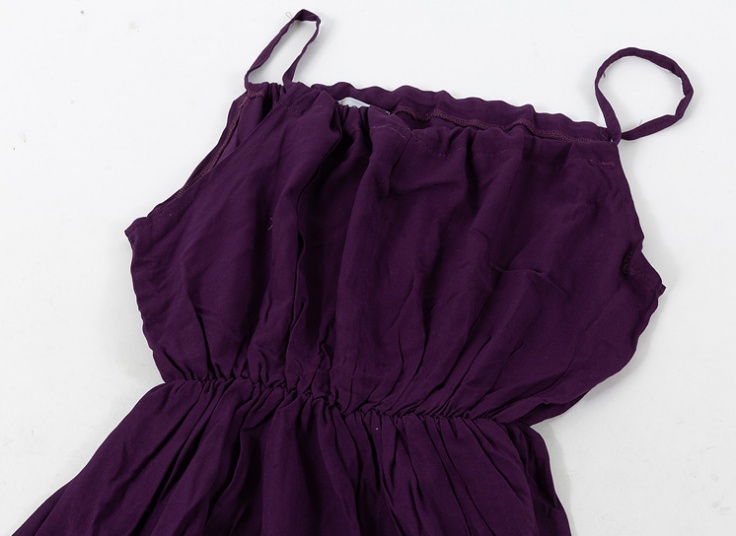 پیراهن ساحلی نخی بنددار