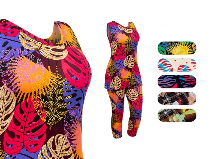 ست تاپ شلوار برمودا گیاهی