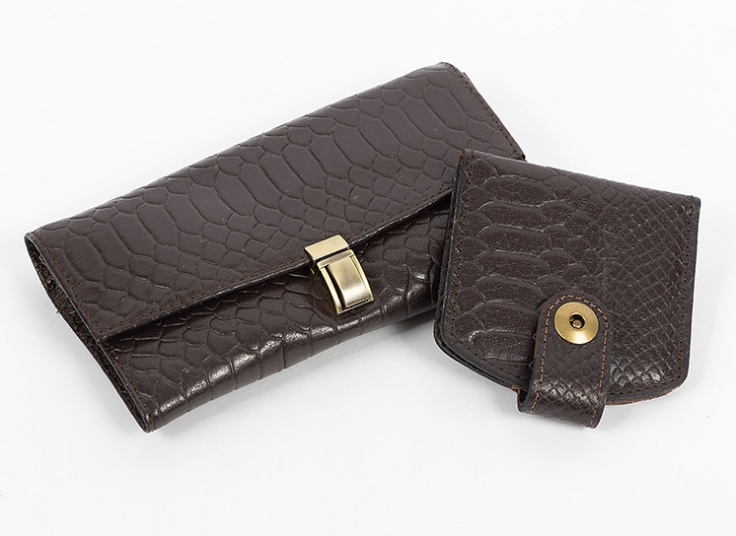 ست کیف و آینه چرم طبیعی