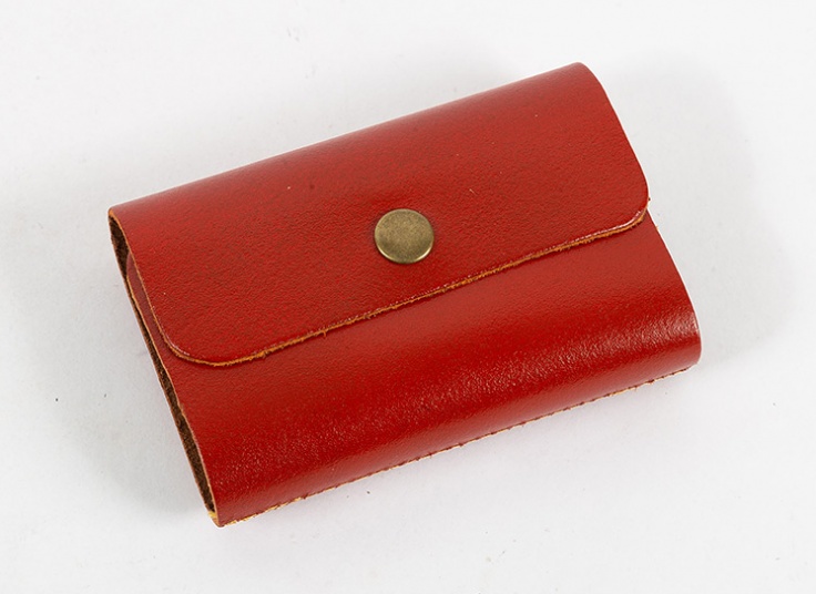 جا کارتی دکمه دار چرم طبیعی