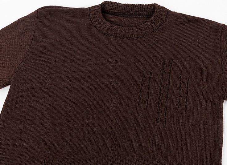 بلوز بافت مردانه یقه گرد نیم پیچ