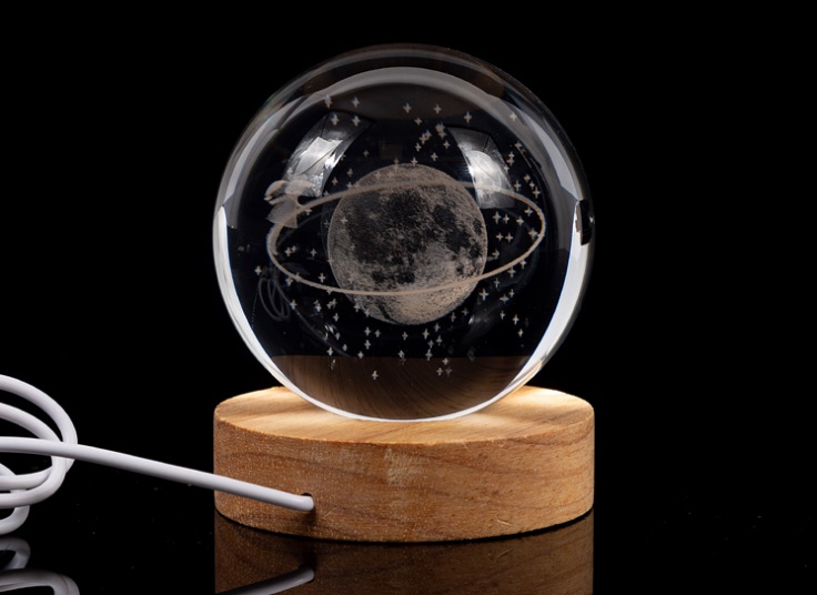 چراغ خواب مدل گوی کریستالی LED دار