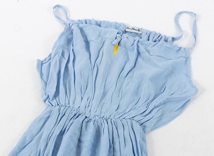 پیراهن ساحلی نخی بنددار