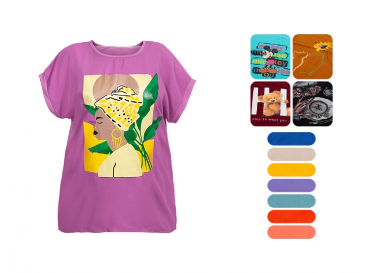 تاپ آستین افتاده چاپدار