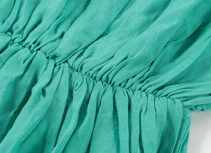 پیراهن ساحلی نخی بنددار