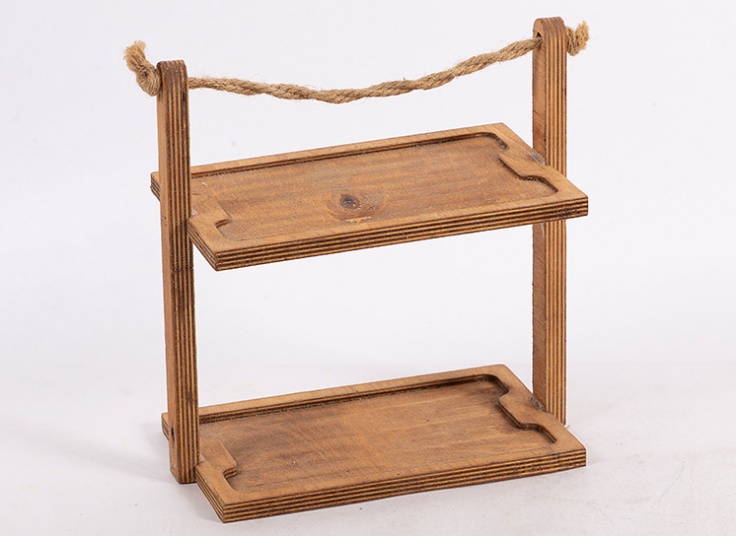 استند چوبی دو طبقه دسته کنفی