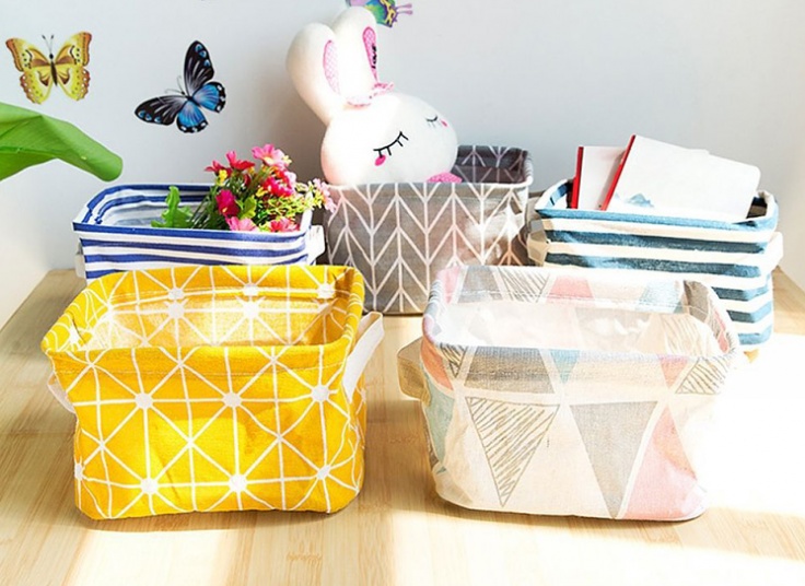 سبد پارچه ای طرح دار