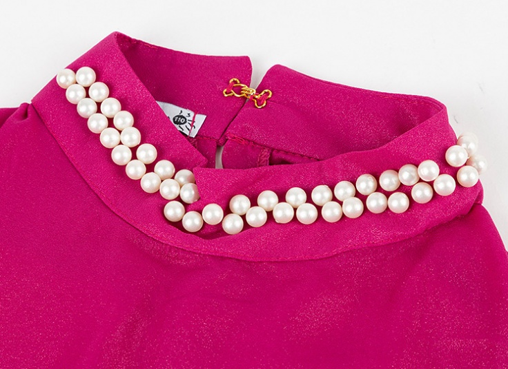 تاپ حریر کرپ یقه مرواریدی