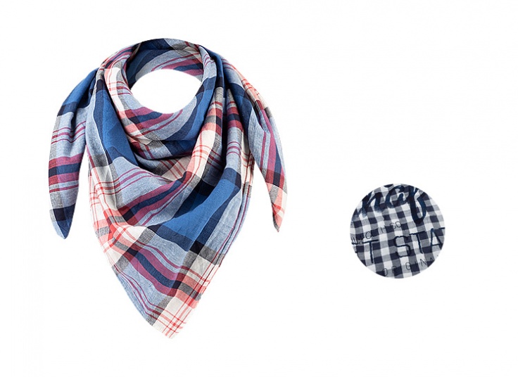 روسری کتانی چهارخانه