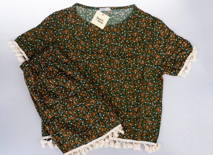 تیشرت و شلوارک نخی زنانه Tassel