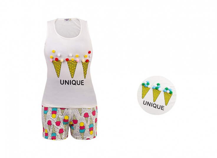 تاپ و شورتک زنانه Ice Cream