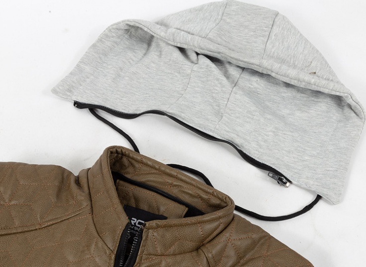 کاپشن کلاه دار چرم مردانه RCJ