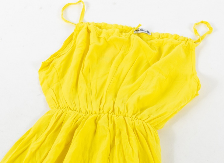 پیراهن ساحلی نخی بنددار