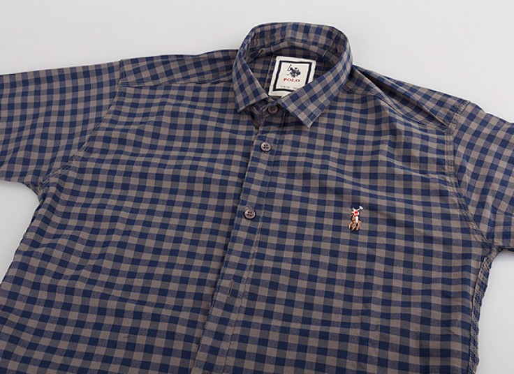 پیراهن مردانه چهارخانه طرح polo