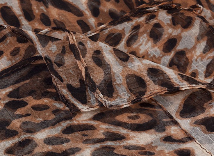 شال حریر ابریشم پلنگی