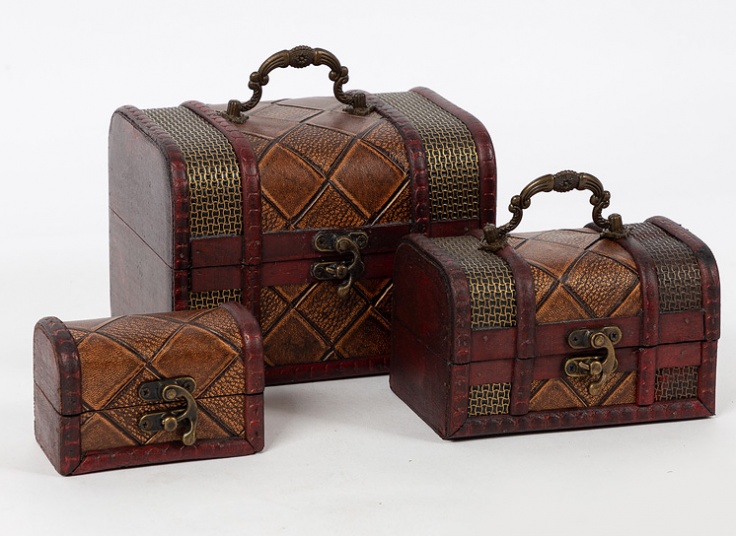 پک 3 عددی صندوقچه چوبی