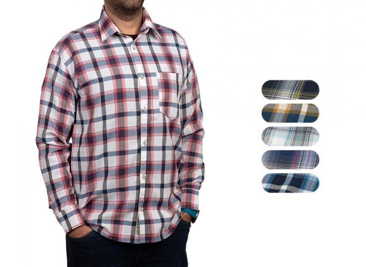 پیراهن مردانه چهار خانه M&J