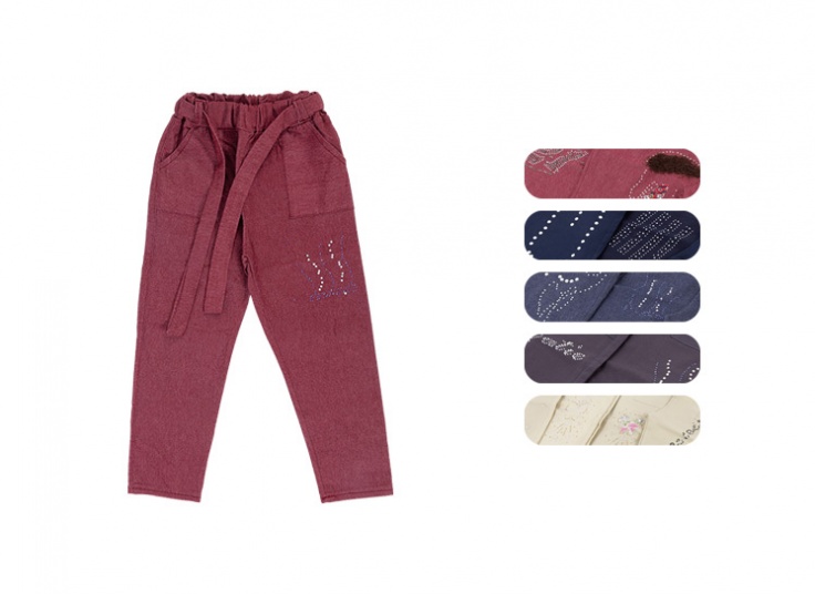 شلوار کتان دخترانه نگین دار