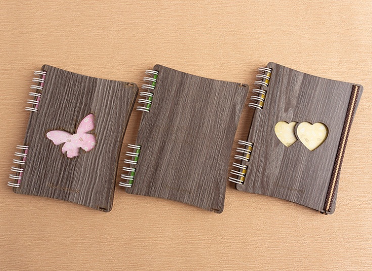 دفترچه یادداشت جلد چوبی