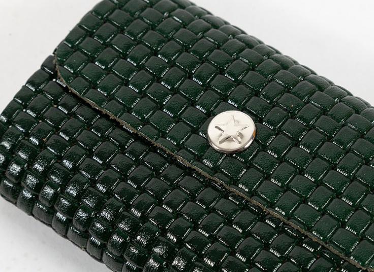 جا کارتی دکمه دار چرم طبیعی