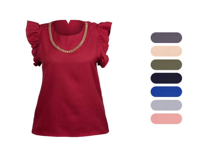 تاپ آستین چین دار