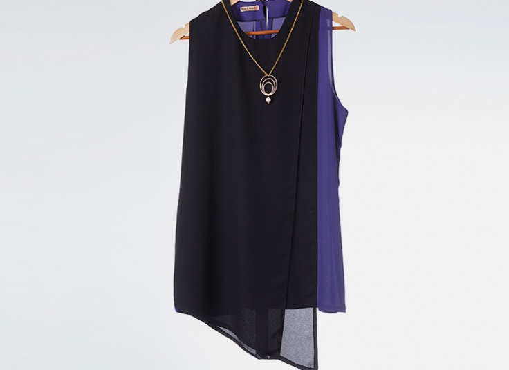 تاپ حریر کرپ زنانه Bicolor