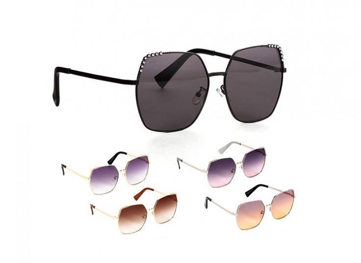 عینک آفتابی نگین دار طرح CHANEL