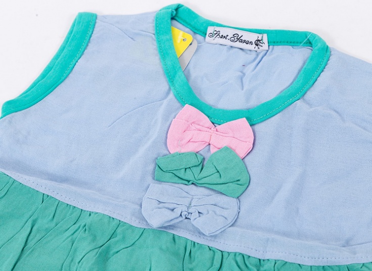 سارافون دخترانه پرچمی پاپیون دار