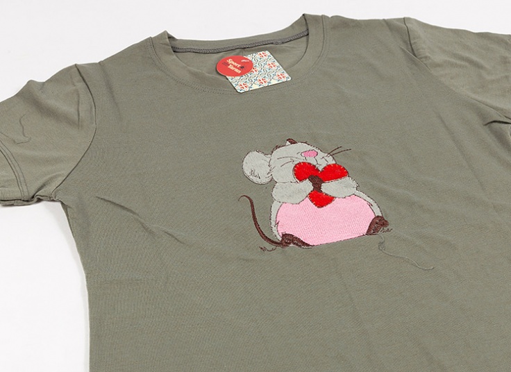 تیشرت زنانه تکه دوزی Mouse