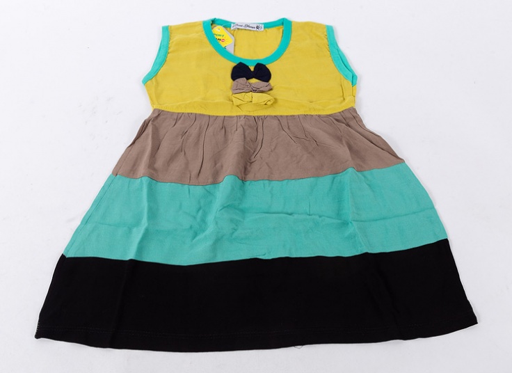 سارافون دخترانه پرچمی پاپیون دار