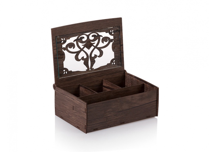 جعبه چوبی محفظه دار