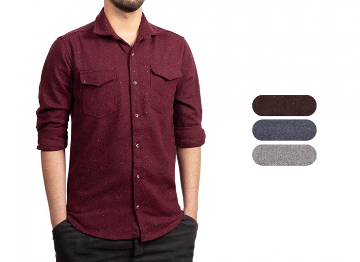 پیراهن پشمی مردانه طرح Mango