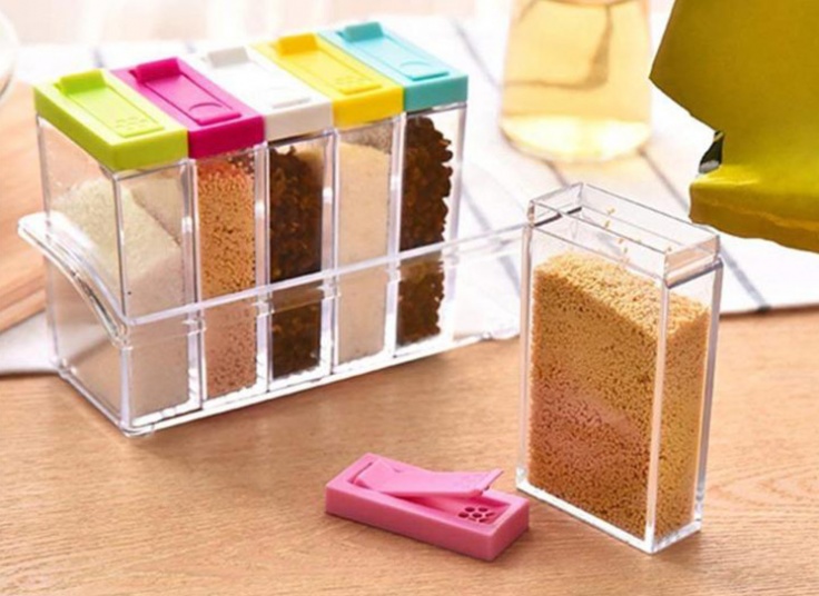 جا ادویه 6 عددی درب رنگی