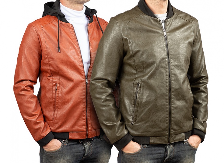 کاپشن چرم کلاه دار Wind Wolf