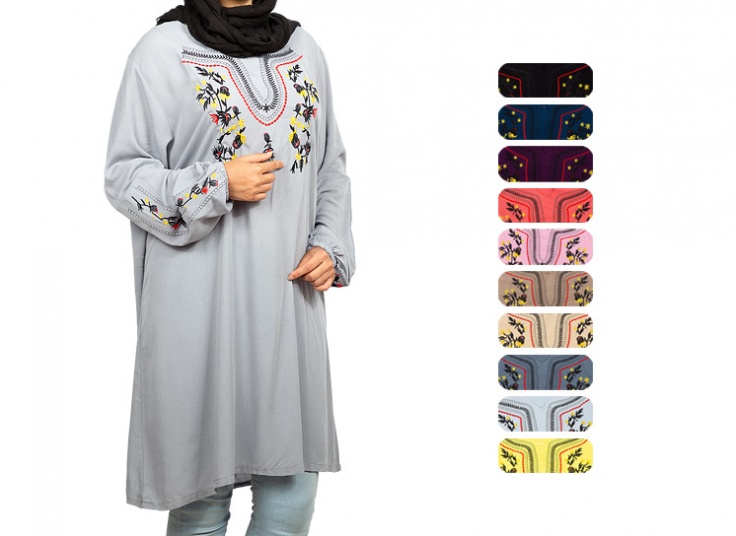 مانتو جلو بسته گلدوزی