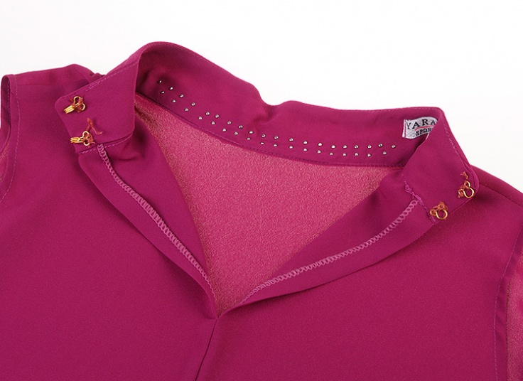 تاپ حریر کرپ یقه مرواریدی