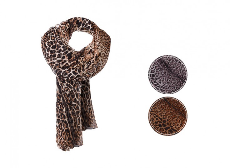 شال حریر ابریشم پلنگی