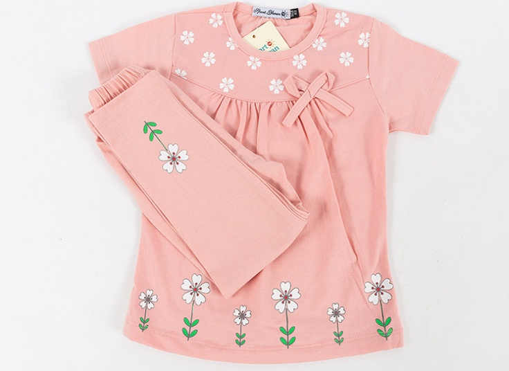 تیشرت شلوار دخترانه طرح گل