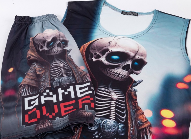 ست رکابی شلوارک طرحدار