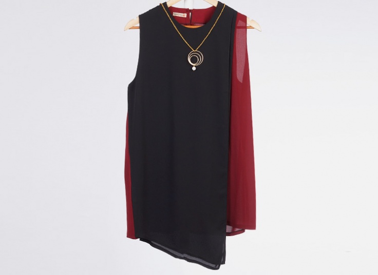 تاپ حریر کرپ زنانه Bicolor