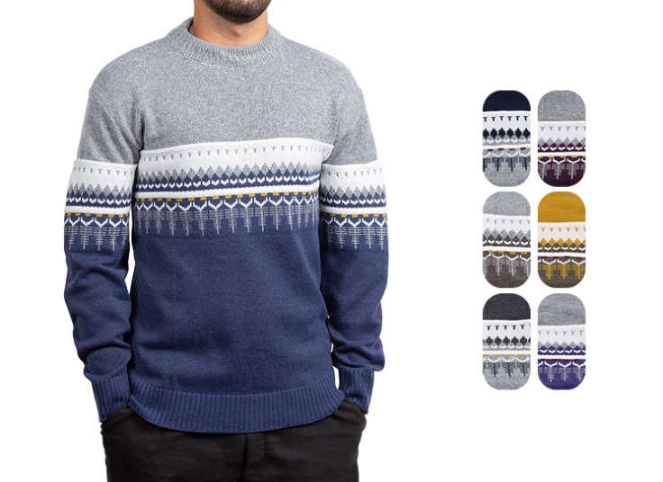 بلوز بافت مردانه طرح ژاکارد